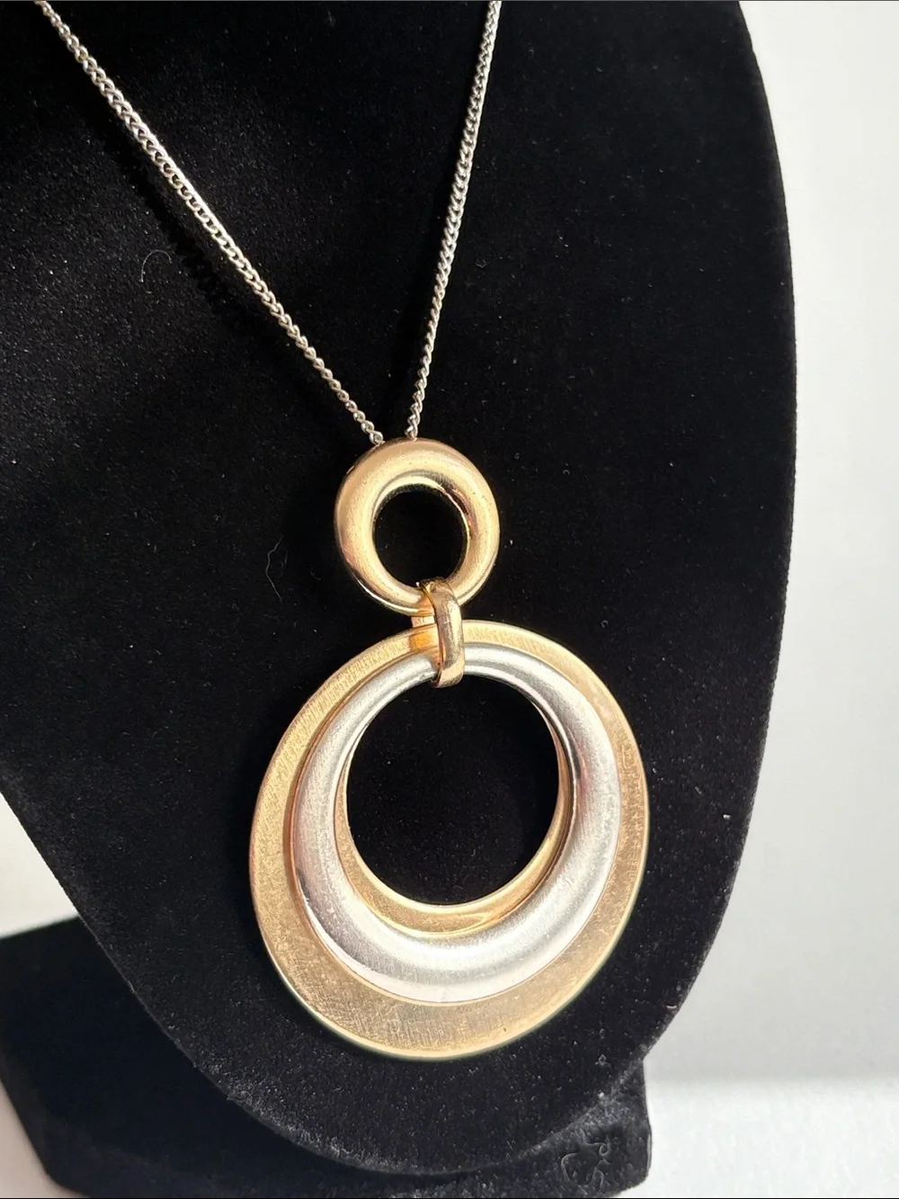 Layered Gold Circular Pendant Necklace Adjustable Women Jewelry